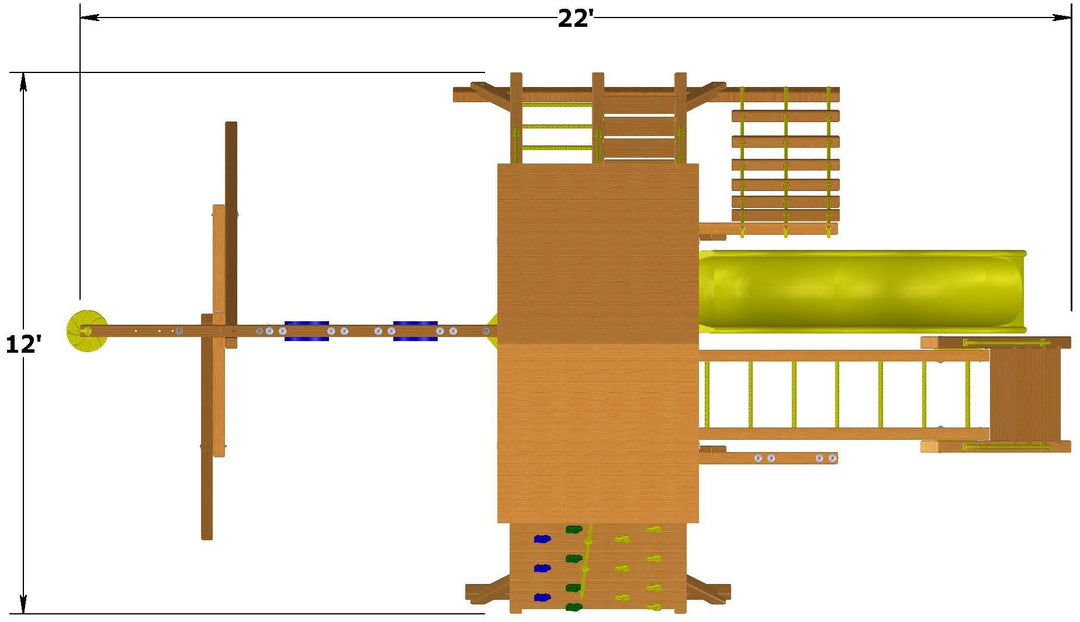 Original Playcenter Combo 3 With Wood Roof millzhouseav