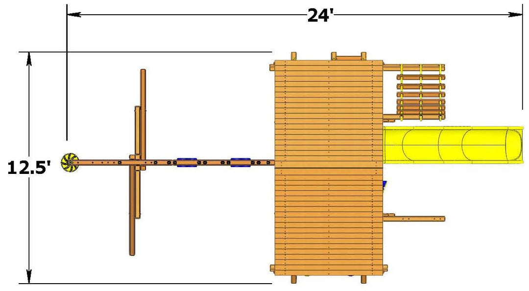 Deluxe Playcenter Combo 2 With Wood Roof millzhouseav