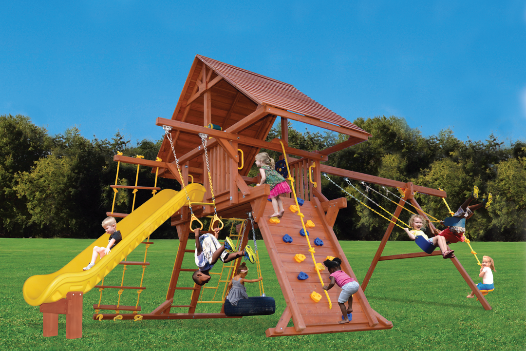 Turbo Deluxe Playcenter Combo 2 With Wood Roof millzhouseav