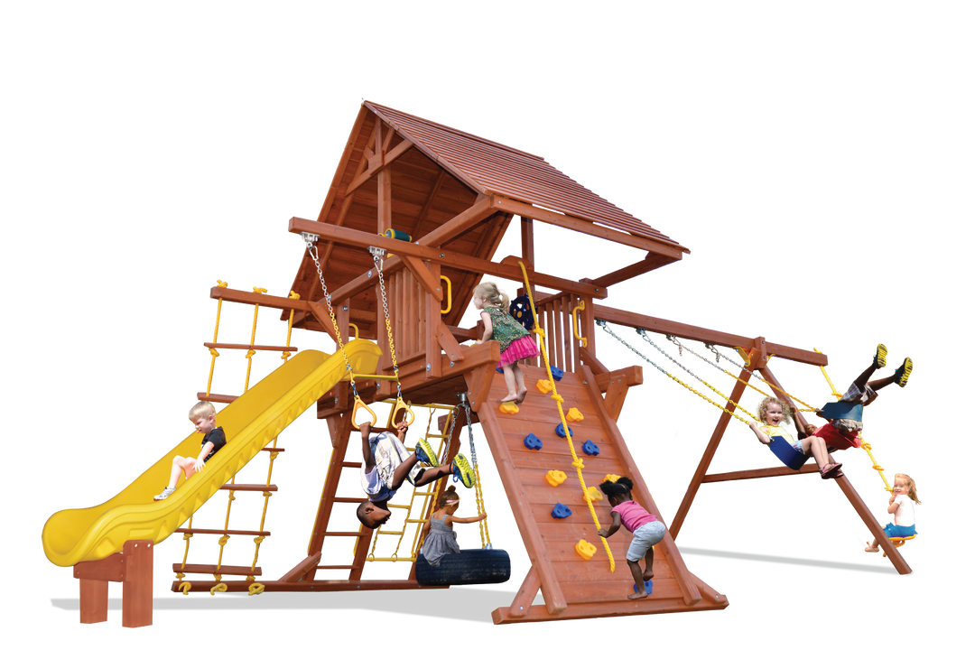 Turbo Deluxe Playcenter Combo 2 With Wood Roof millzhouseav