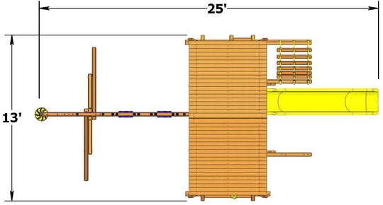 Turbo Deluxe Playcenter Combo 2 With Wood Roof millzhouseav