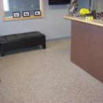 Commercial floor coating installed in lobby at dog kennel