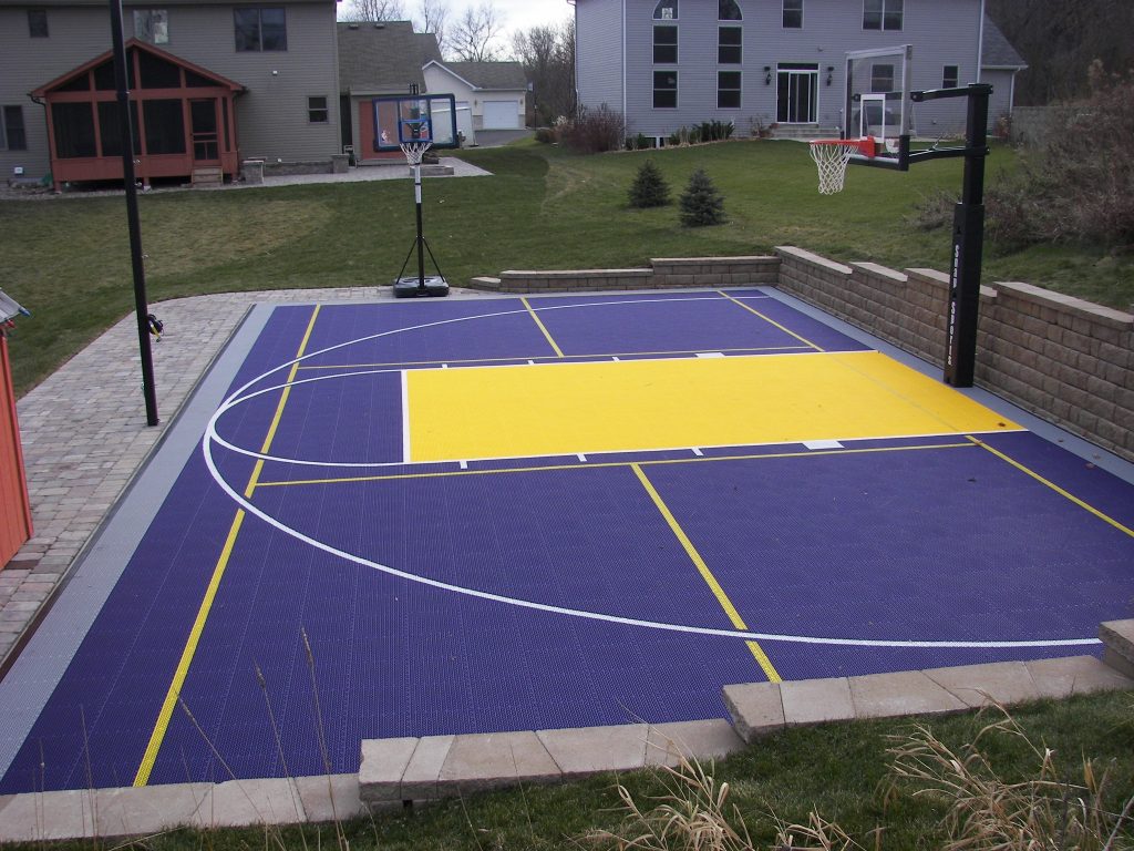 Outdoor Basketball Court with SnapSports Athletic Tiles