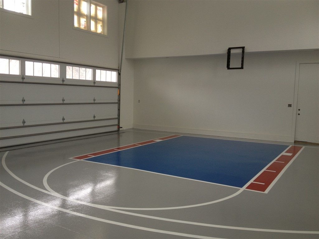 Millz House/American Garage Solutions epoxy floor coatings garage Basketball Court
