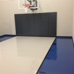 Millz House epoxy floor coating custom basketball court
