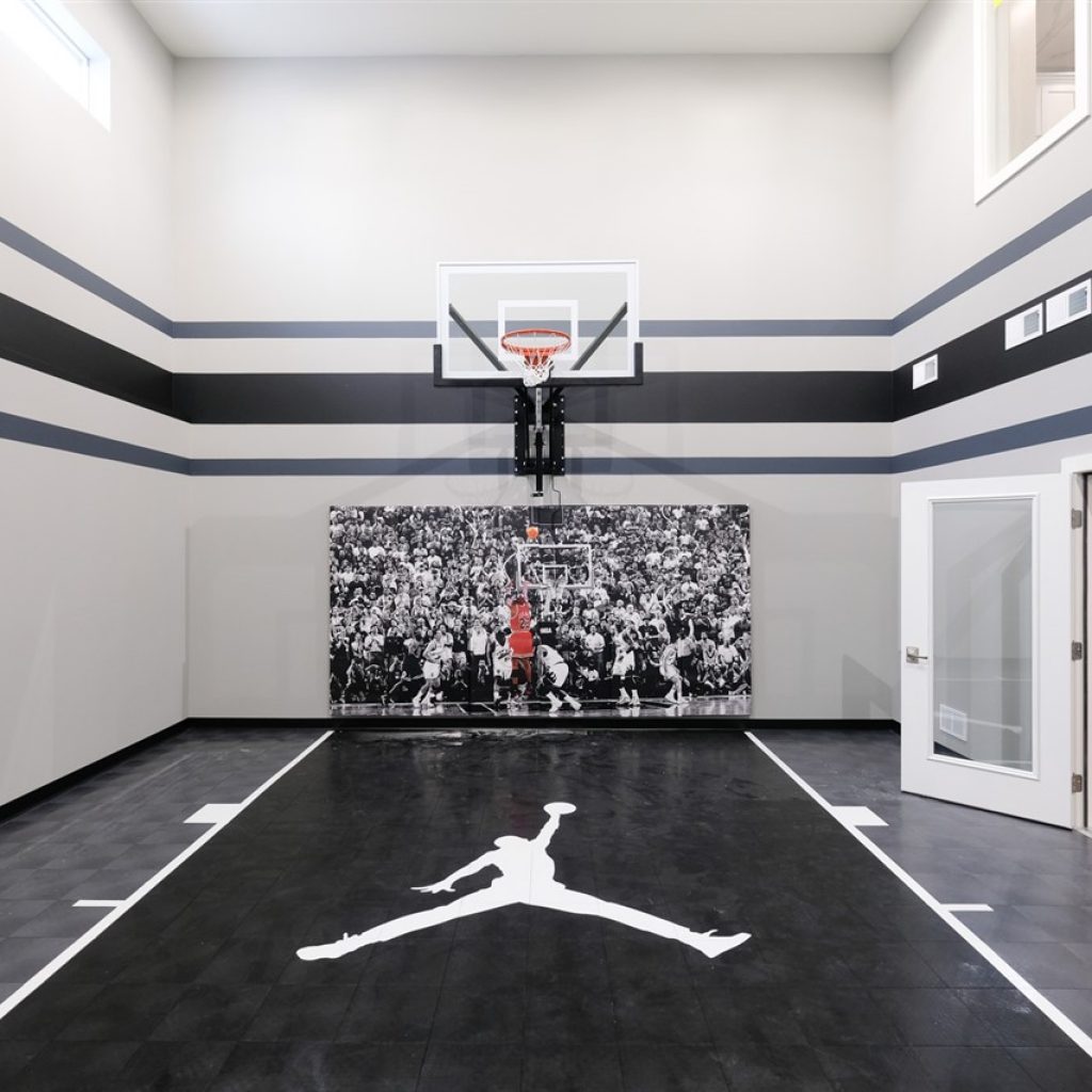 indoor basketball court in a house