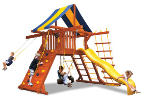 Original Playcenter swing set with belt swing and trapeze bar