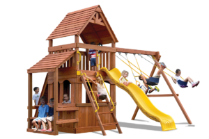 Original Fort Hangout play set with lower level play house and cafe table