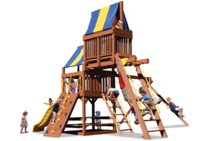 Original Fort Combo 4 play set includes monkey bars and a skyloft