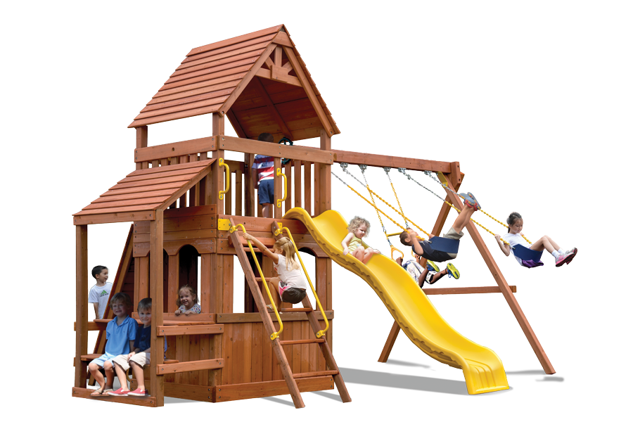 Original Fort Hangout Play Set with Cafe Table and Lower Level Playhouse